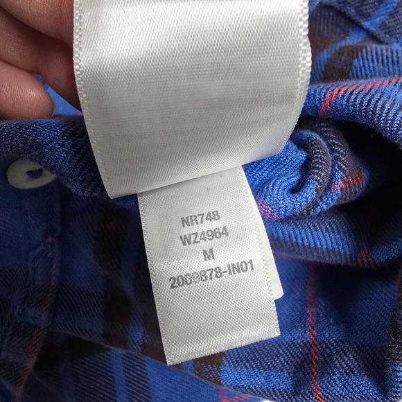 Madewell Shirt Mens Medium Blue Plaid Easy Fit Button‎ Up Long Sleeve Easy Fit - Picture 7 of 12